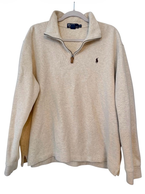 Polo Ralph Lauren Other - Polo Ralph Lauren 1/4 Zip Mens Oatmeal Beige Cotton Pullover Sweater Size XL